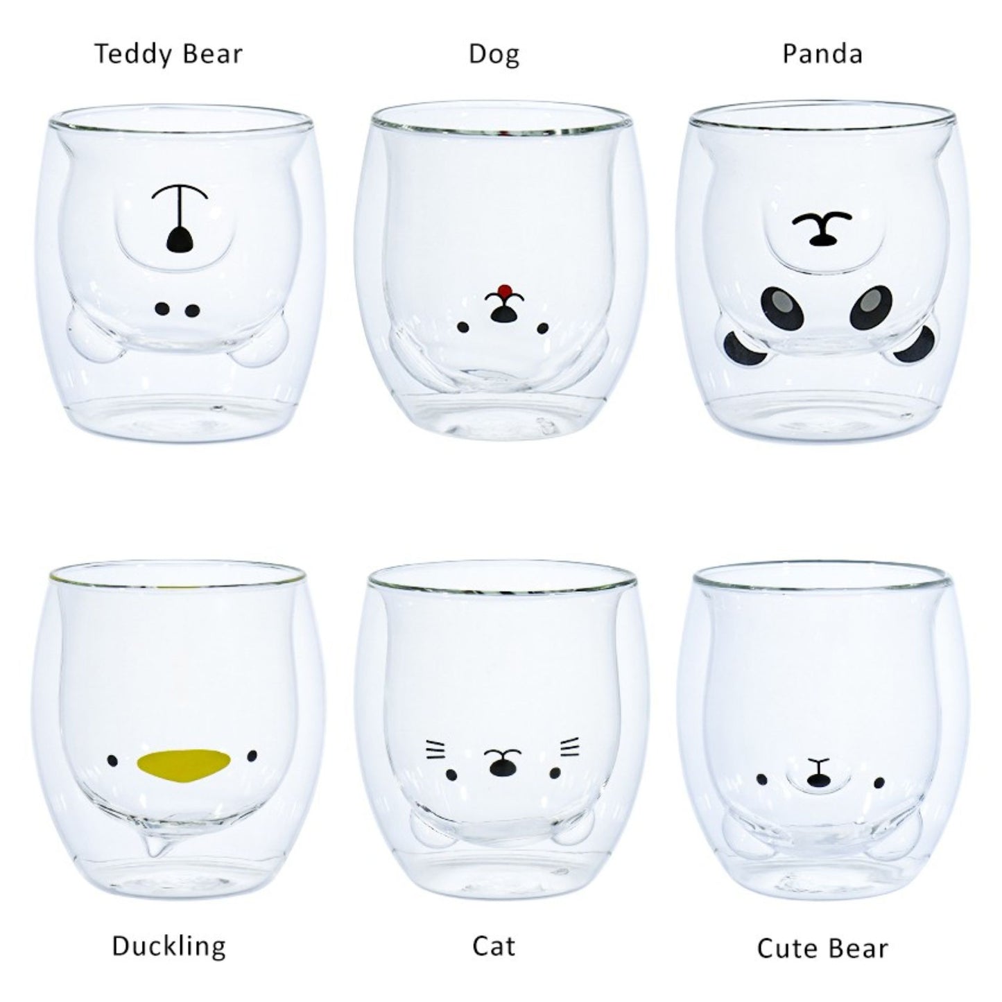 Cute Animal Double-Walled Glass