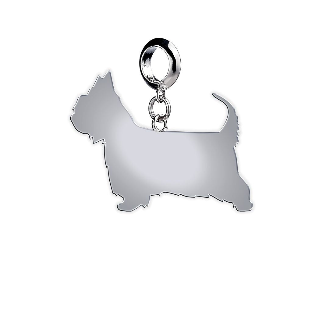 Australian Terrier Silhouette Silver Charm - MYLEE London