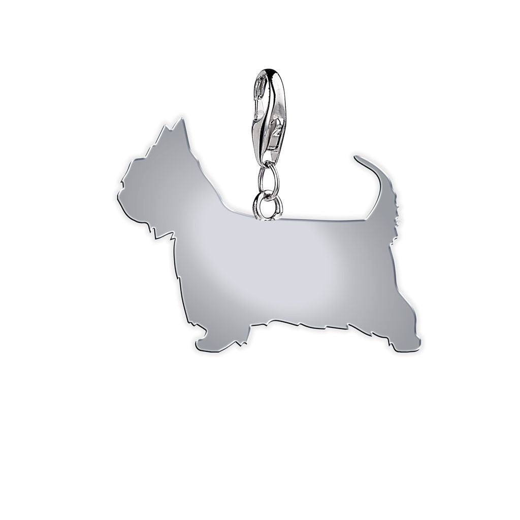 Australian Terrier Silhouette Silver Charm - MYLEE London