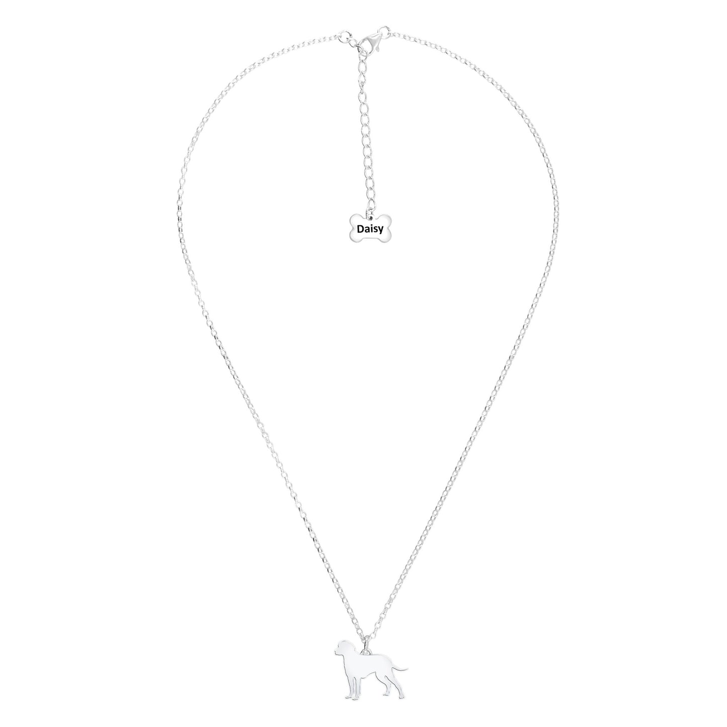 Bavarian Mountain Hound Silhouette Silver Necklace - Personalised - MYLEE London