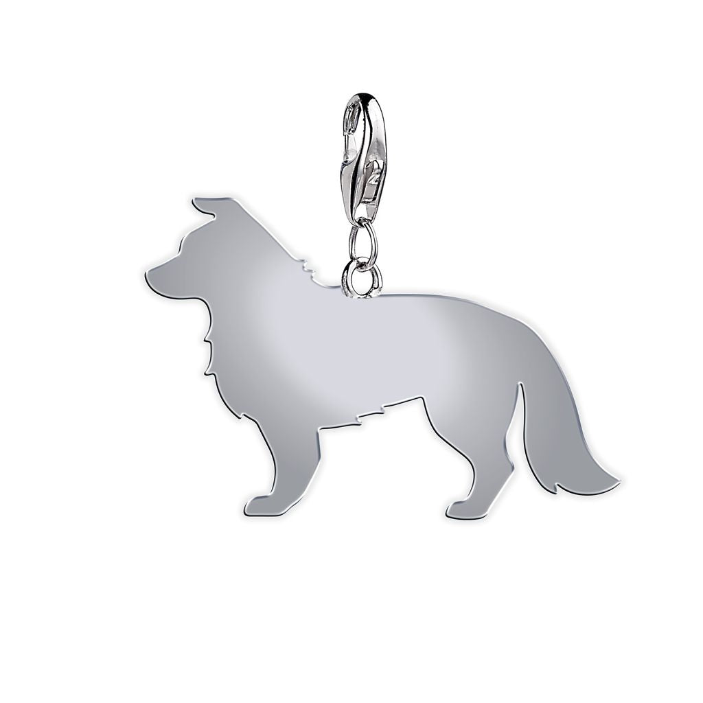 Border Collie Silhouette Silver Charm - MYLEE London