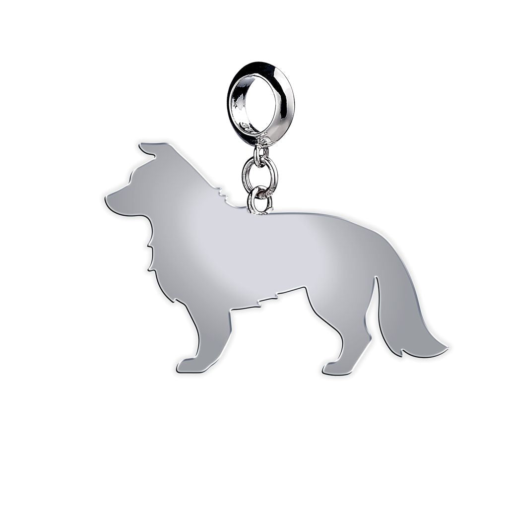 Border Collie Silhouette Silver Charm - MYLEE London