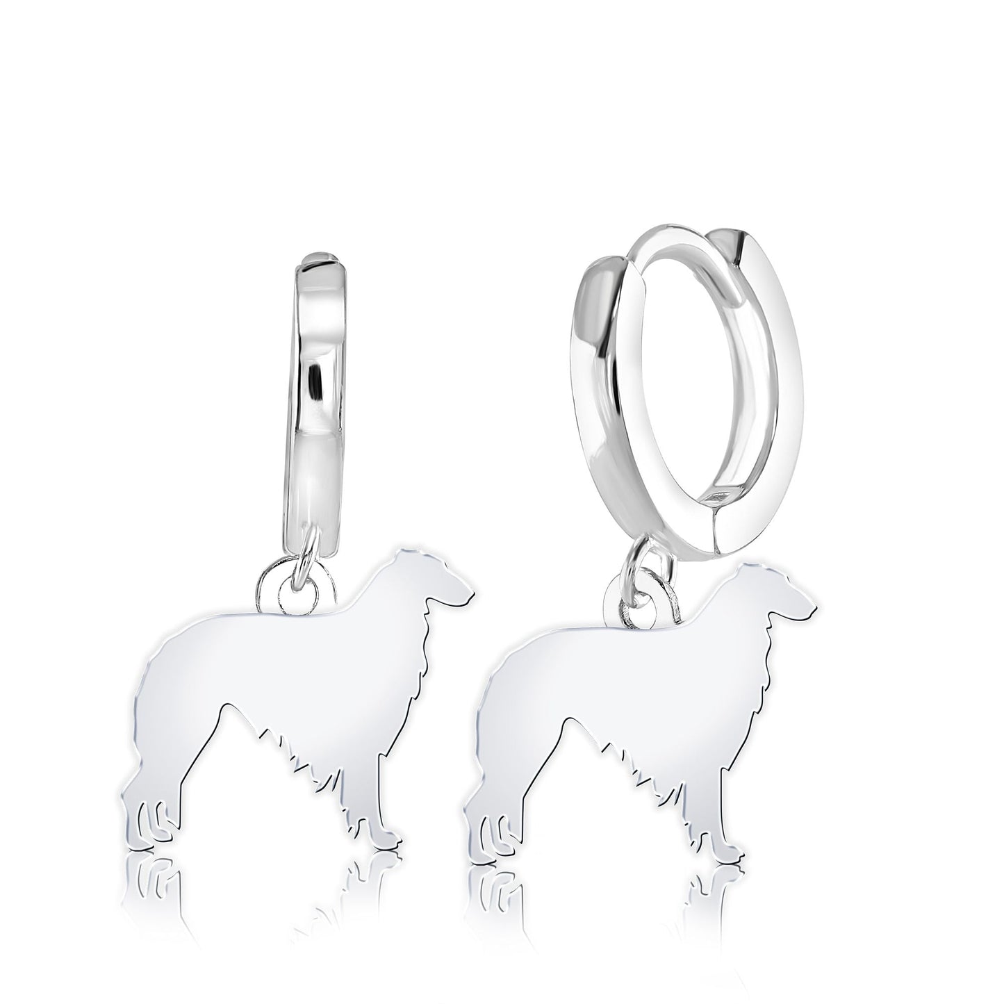 Borzoi Silhouette Silver Earrings - MYLEE London
