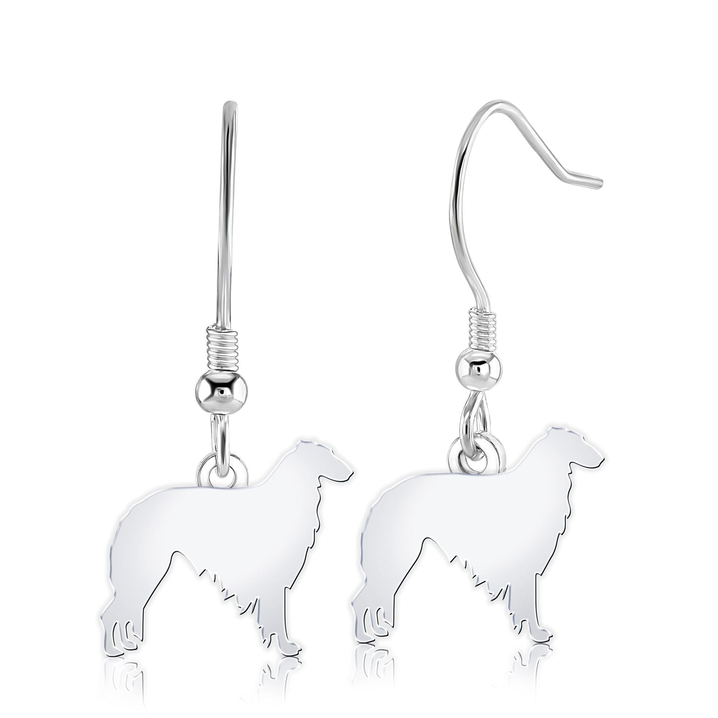 Borzoi Silhouette Silver Earrings - MYLEE London