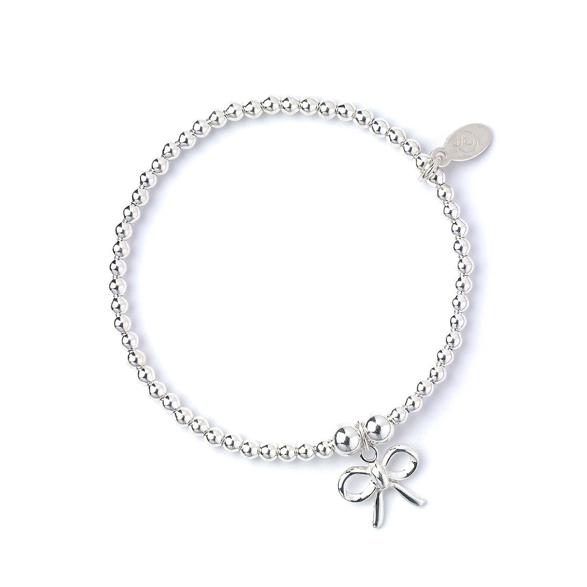 Bow on Silver Ball Bead Bracelet - MYLEE London