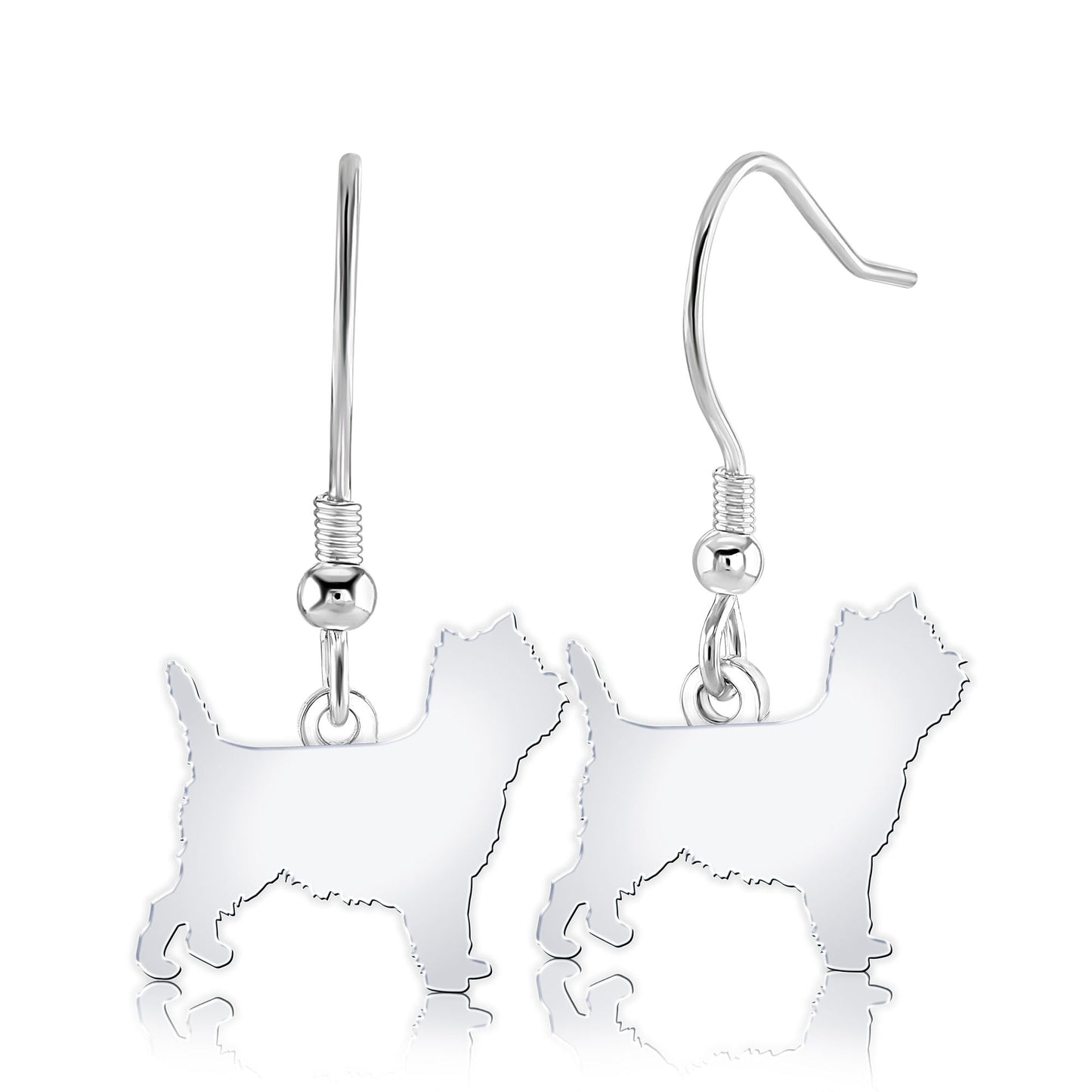 Cairn Terrier Silhouette Silver Earrings - MYLEE London