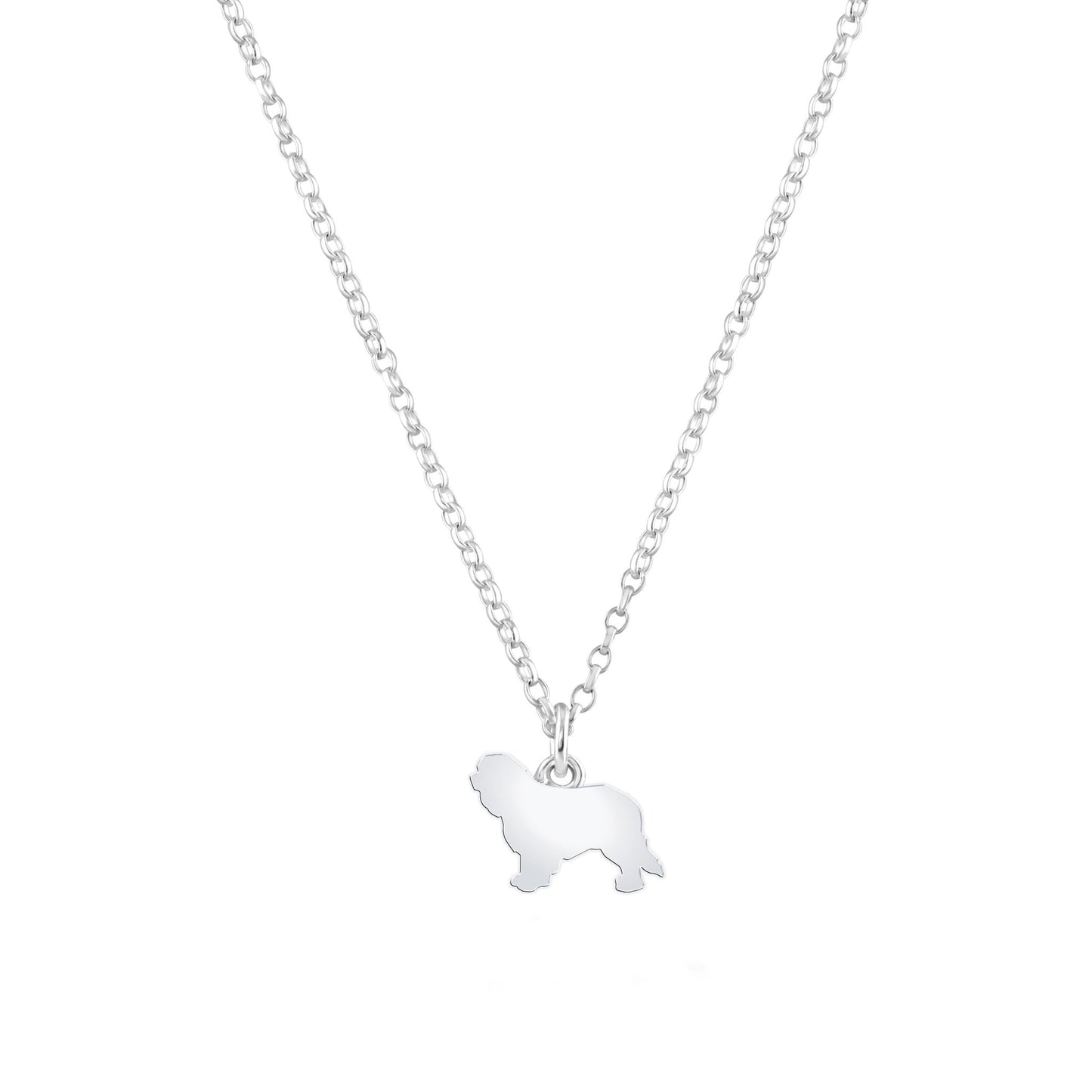 Cavalier King Charles Spaniel Silhouette Silver Necklace - Personalised - MYLEE London