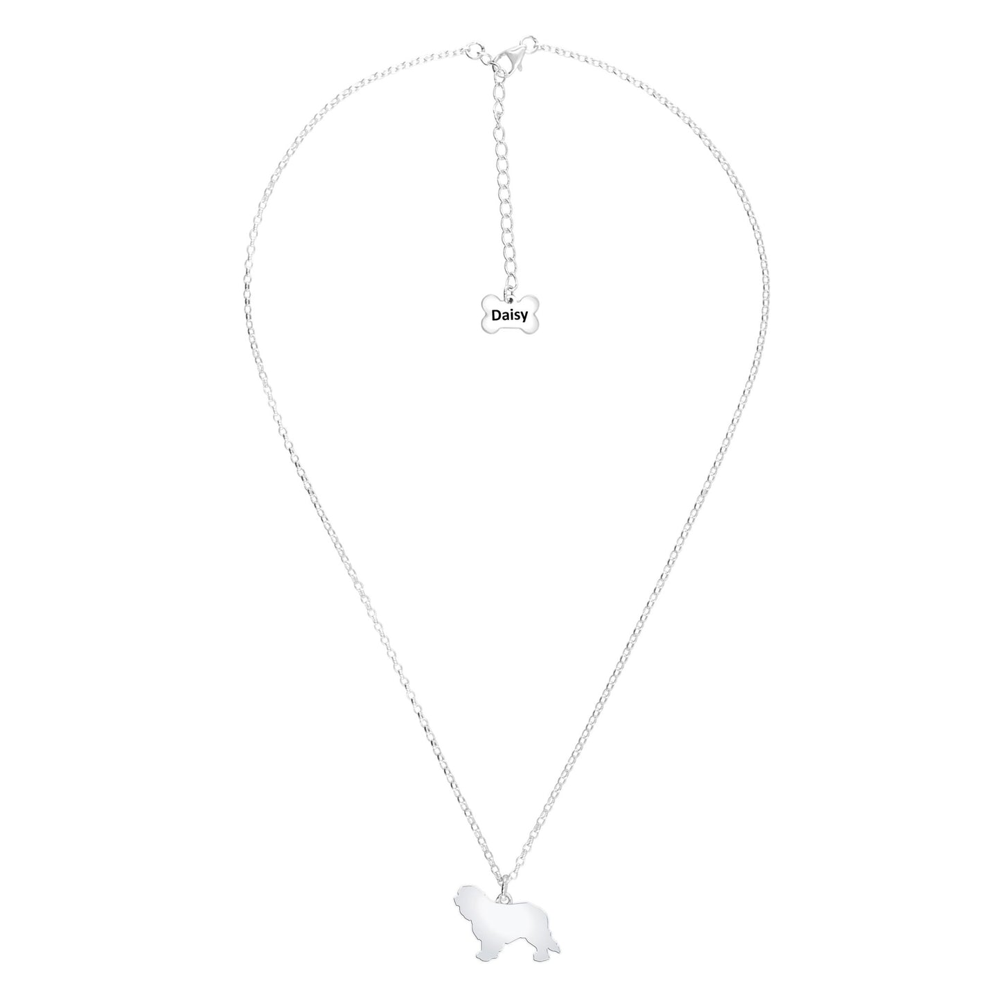 Cavalier King Charles Spaniel Silhouette Silver Necklace - Personalised - MYLEE London