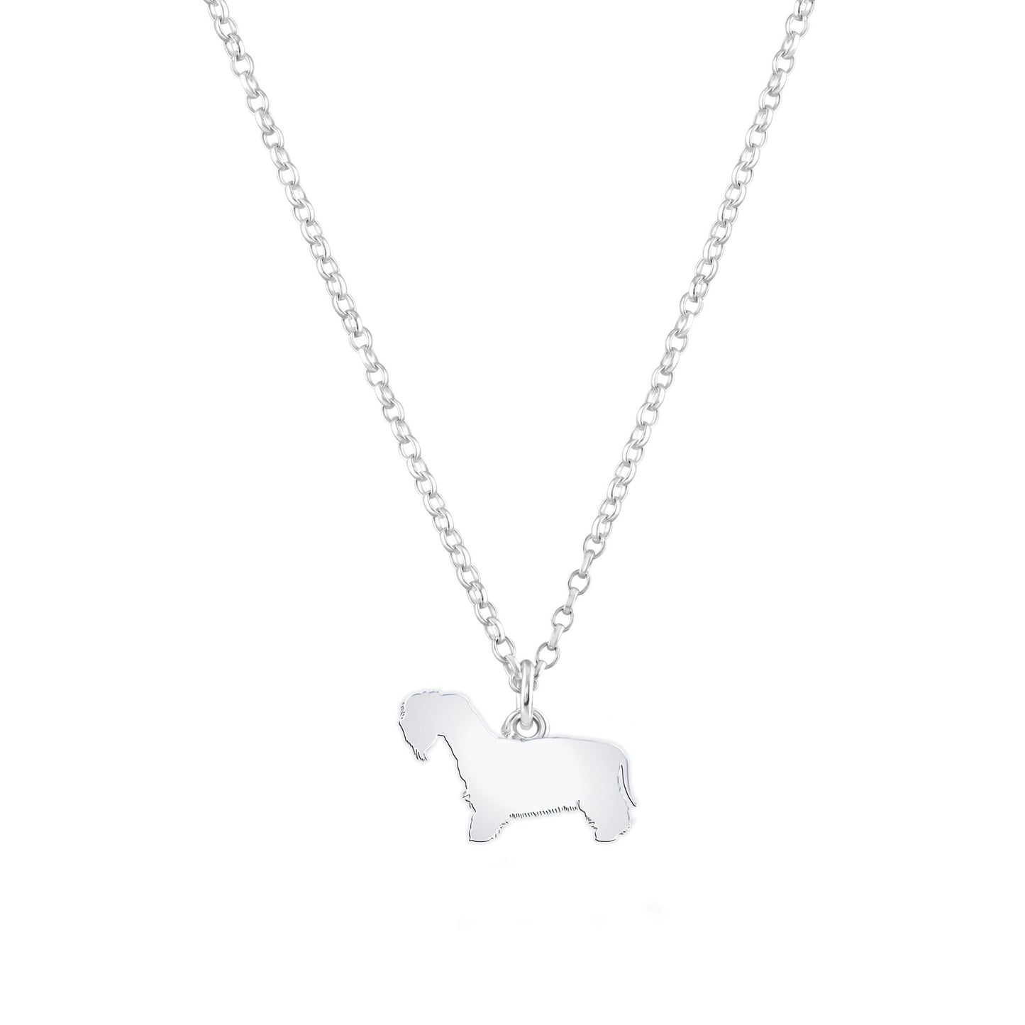 Cesky Terrier Silhouette Silver Necklace - Personalised - MYLEE London