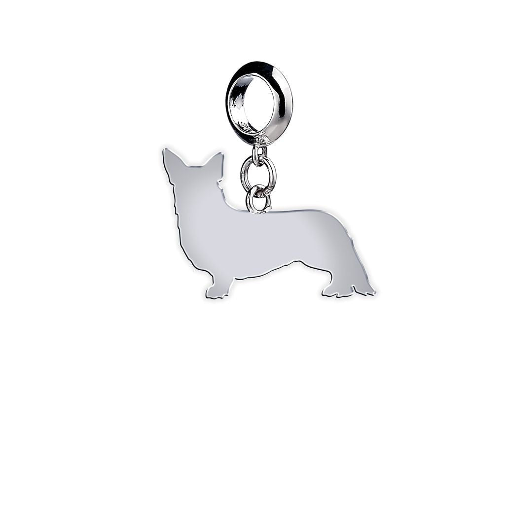 Corgi Silhouette Silver Charm - MYLEE London