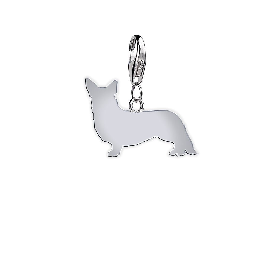 Corgi Silhouette Silver Charm - MYLEE London