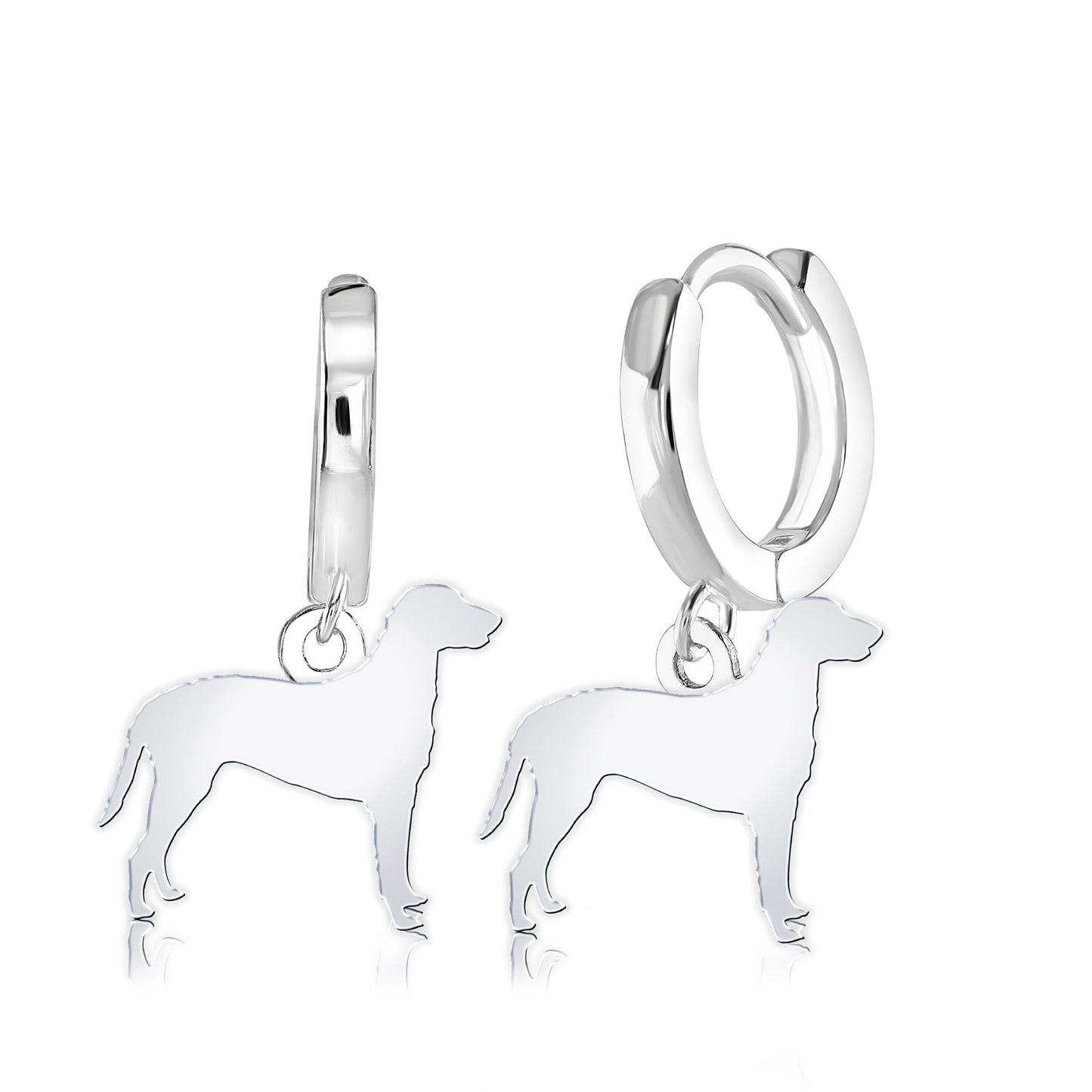 Curly - Coated Retriever Silhouette Silver Earrings - MYLEE London