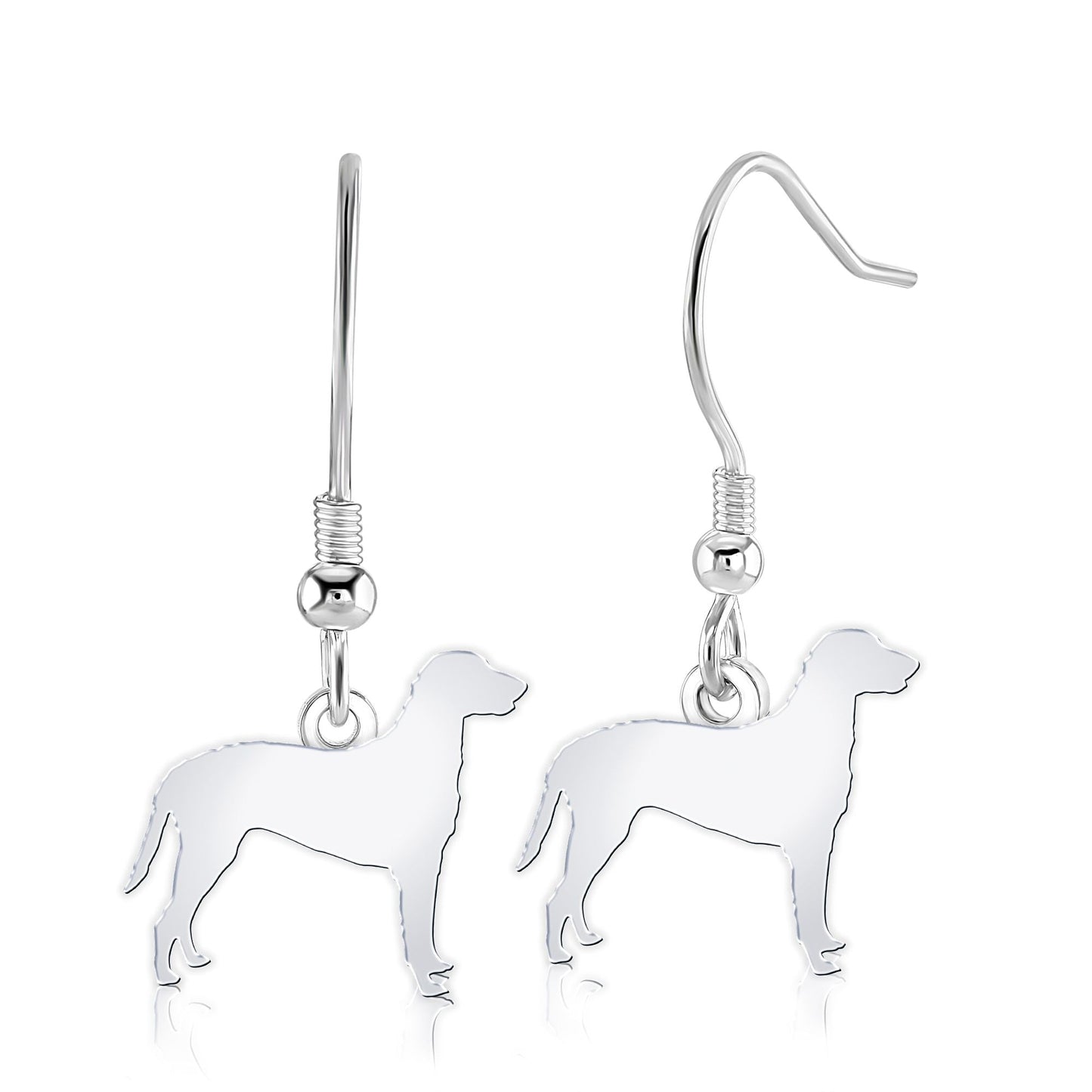 Curly - Coated Retriever Silhouette Silver Earrings - MYLEE London
