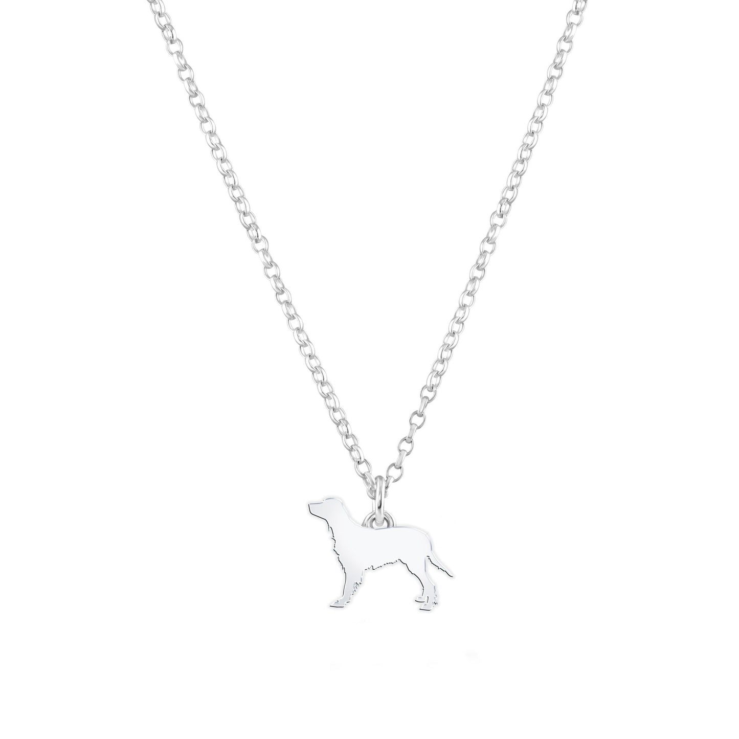 Gordon Setter Silhouette Silver Necklace - Personalised - MYLEE London