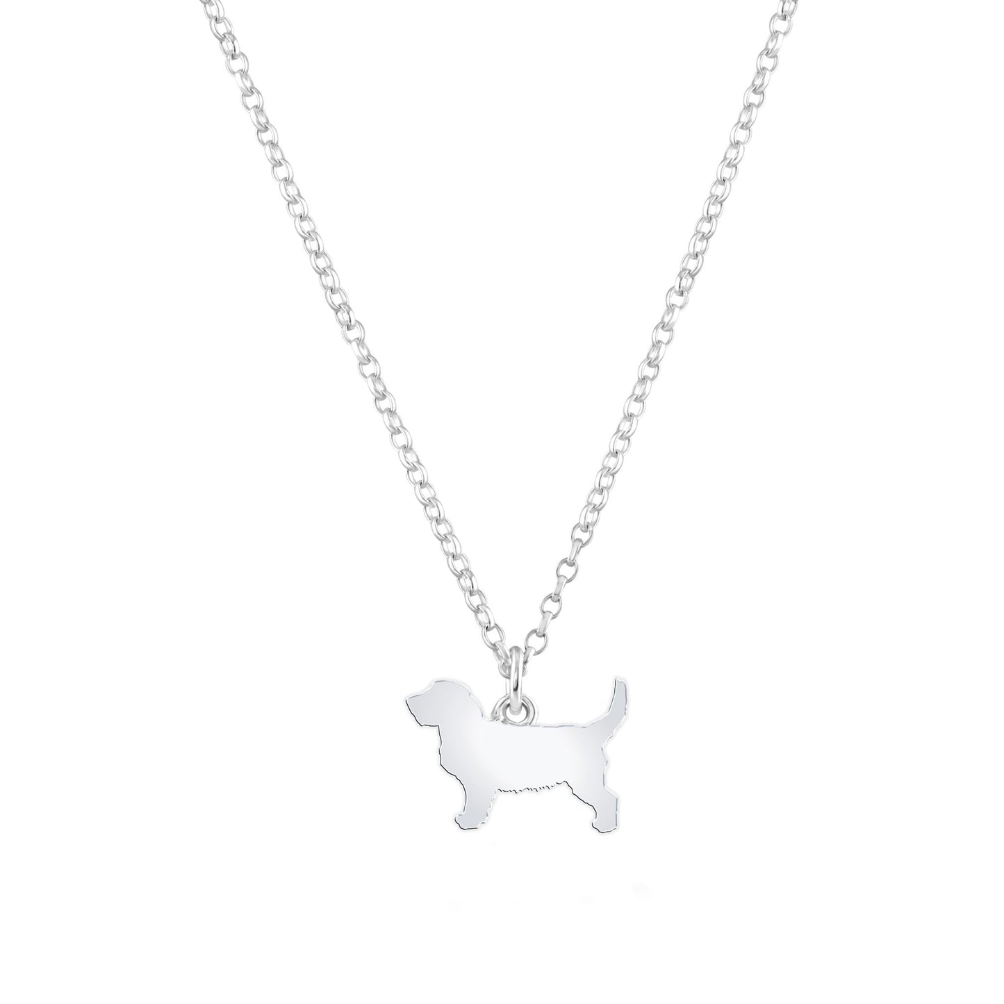 Griffon Fauve De Bretagne Silhouette Silver Necklace - Personalised - MYLEE London