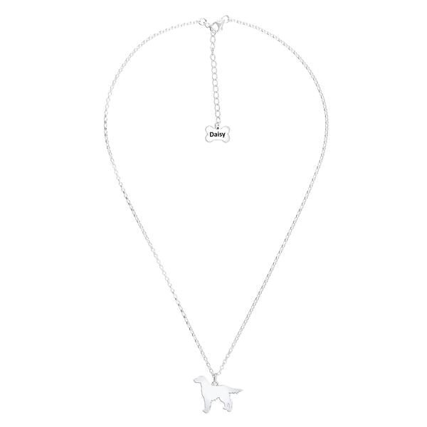 Irish Setter Silhouette Silver Necklace - Personalised - MYLEE London