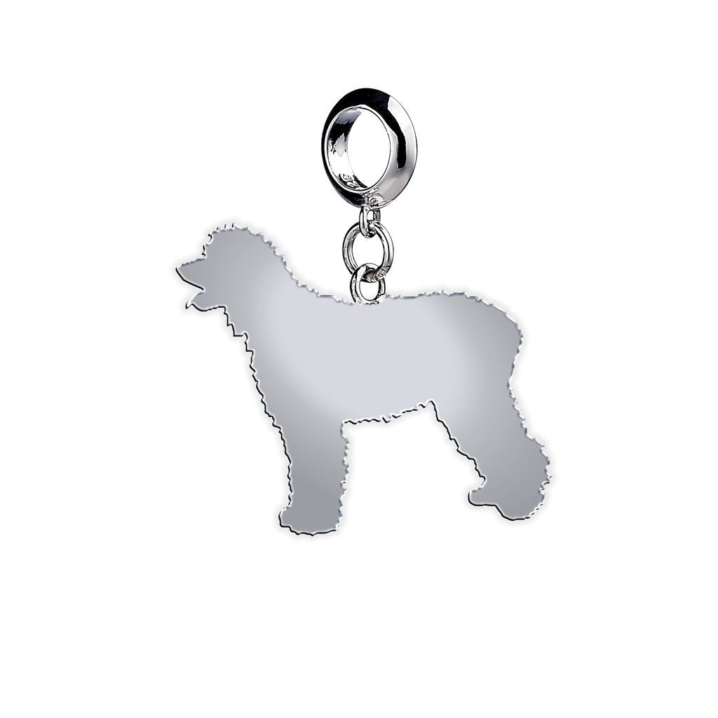 Irish Water Spaniel Silhouette Silver Charm - MYLEE London