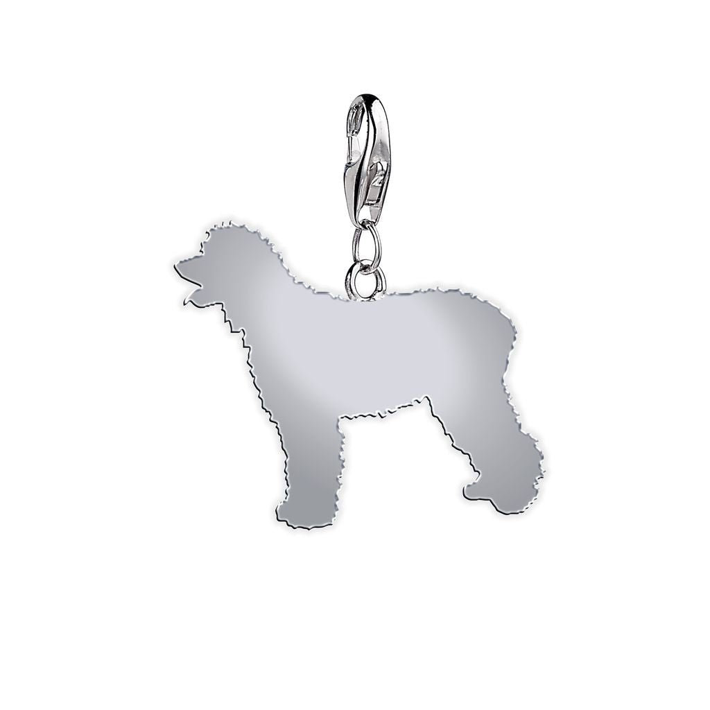 Irish Water Spaniel Silhouette Silver Charm - MYLEE London