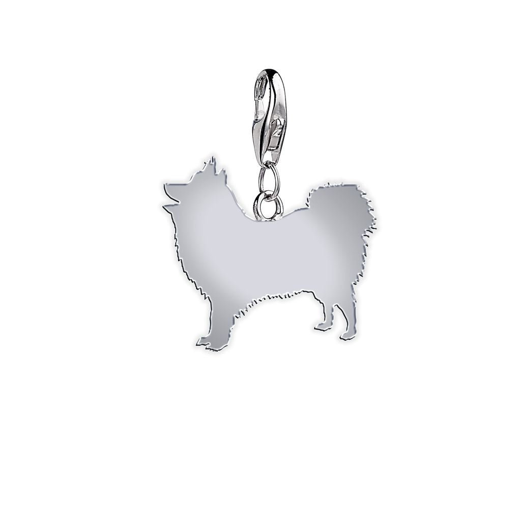 Japanese Spitz Silhouette Silver Charm - MYLEE London