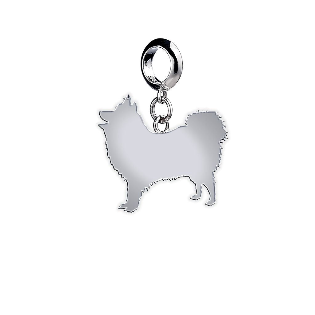 Japanese Spitz Silhouette Silver Charm - MYLEE London