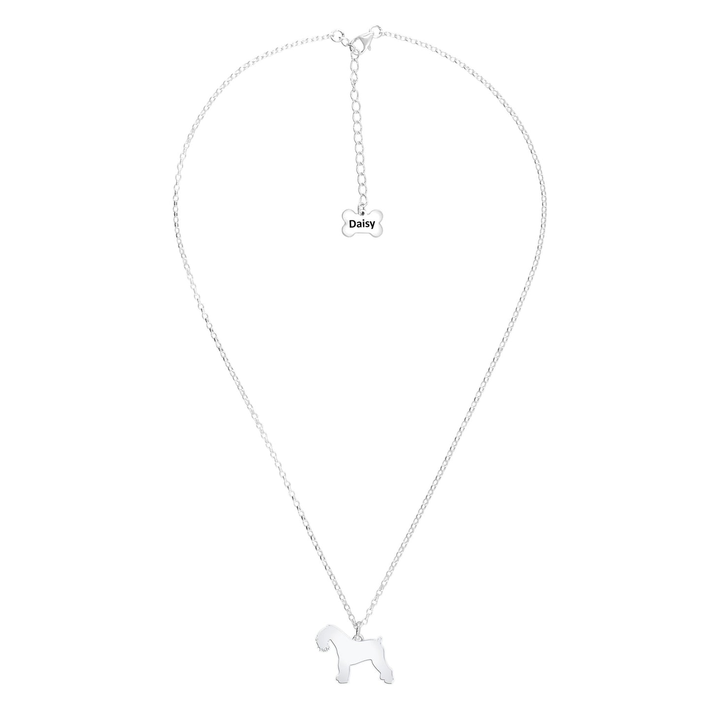 Kerry Blue Terrier Silhouette Silver Necklace - Personalised - MYLEE London