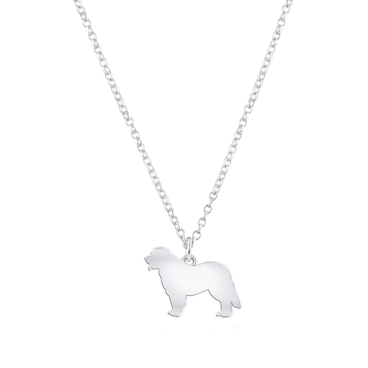 Leonberger Silhouette Silver Necklace - Personalised - MYLEE London