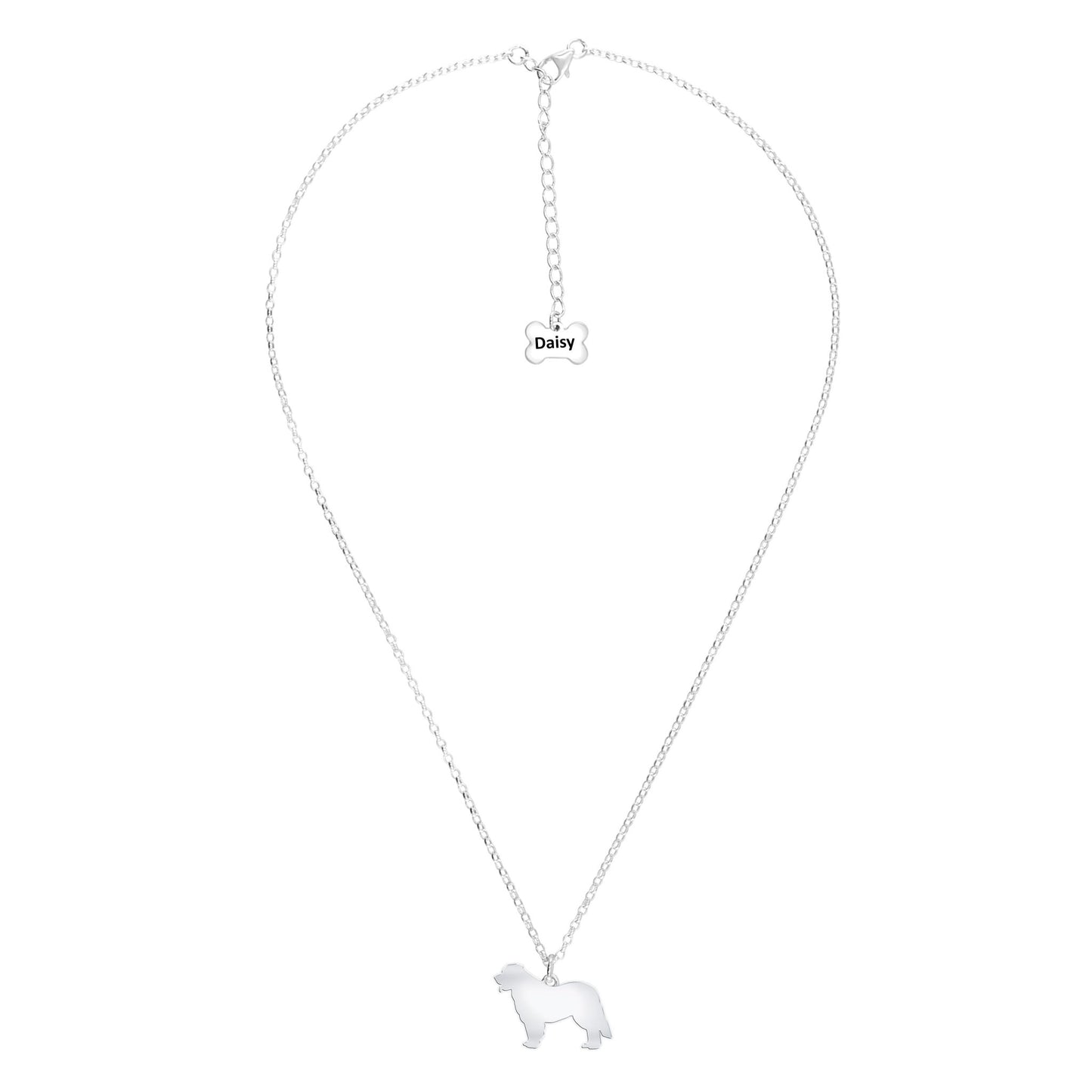 Leonberger Silhouette Silver Necklace - Personalised - MYLEE London