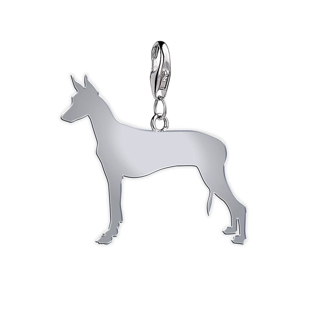 Pharaoh Hound Silhouette Silver Charm - MYLEE London
