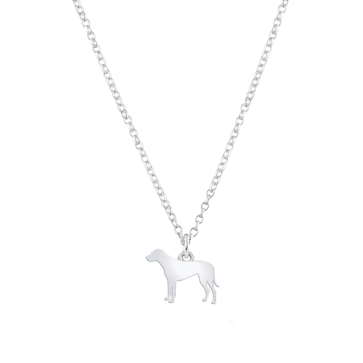 Rhodesian Ridgeback Silhouette Silver Necklace - Personalised - MYLEE London
