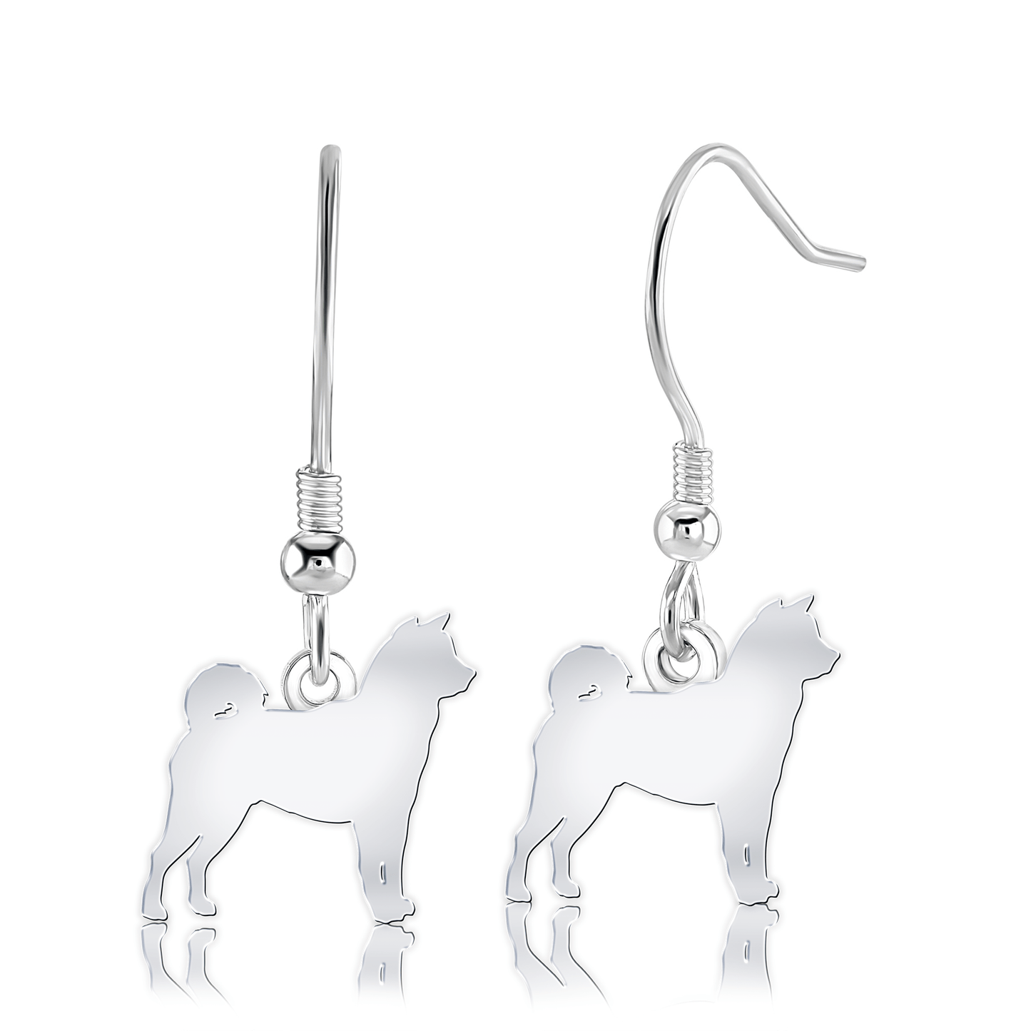 Shiba Inu Silhouette Silver Earrings - MYLEE London