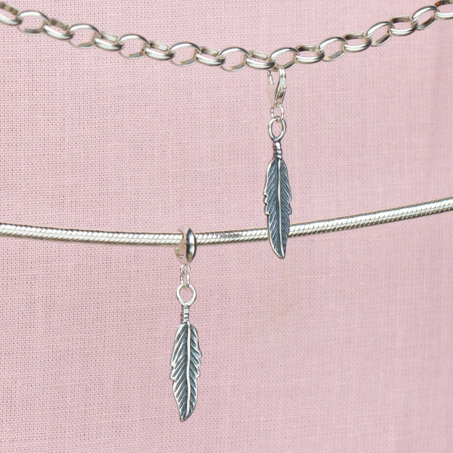 Sterling Silver Feather Charm - MYLEE London