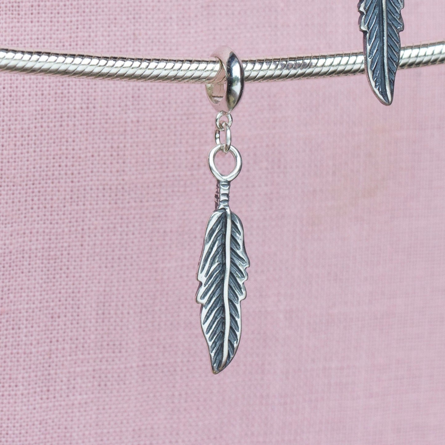 Sterling Silver Feather Charm - MYLEE London