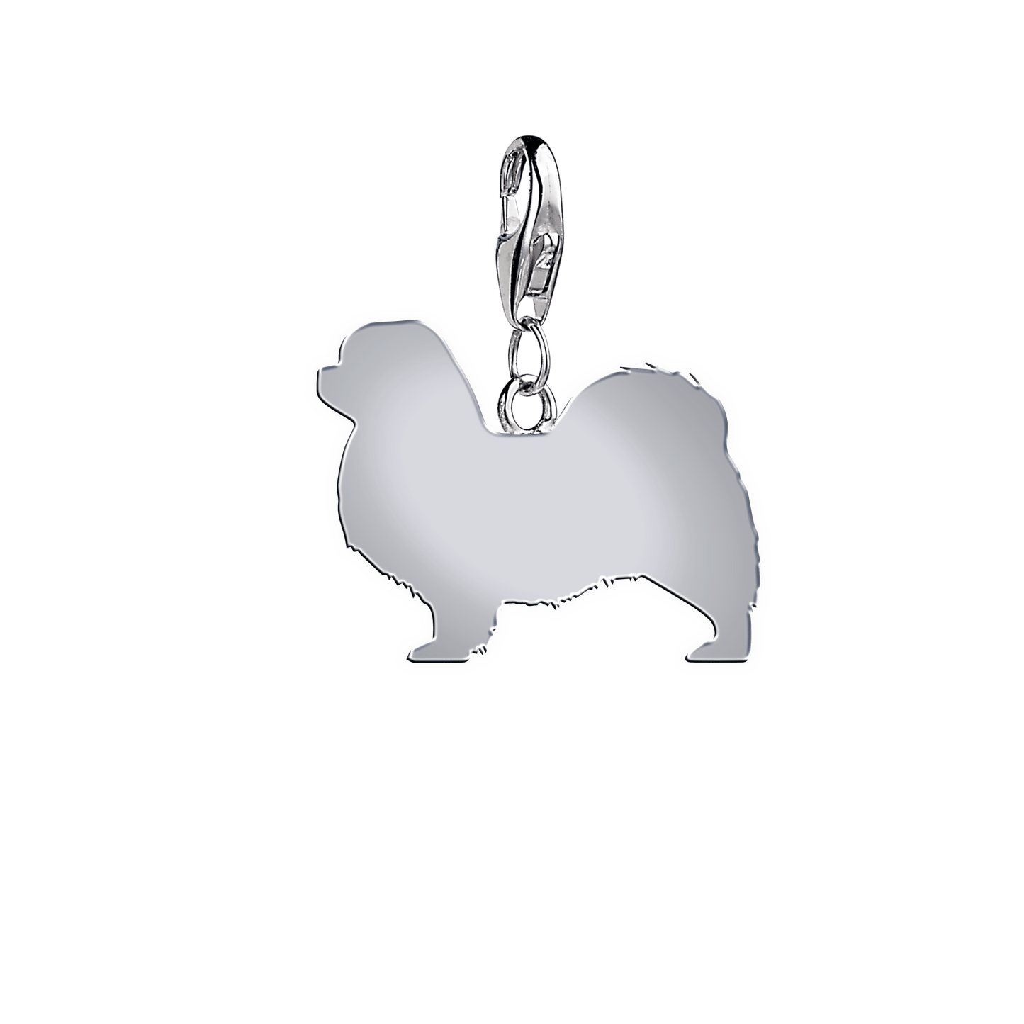Tibetan Spaniel Silhouette Silver Charm - MYLEE London