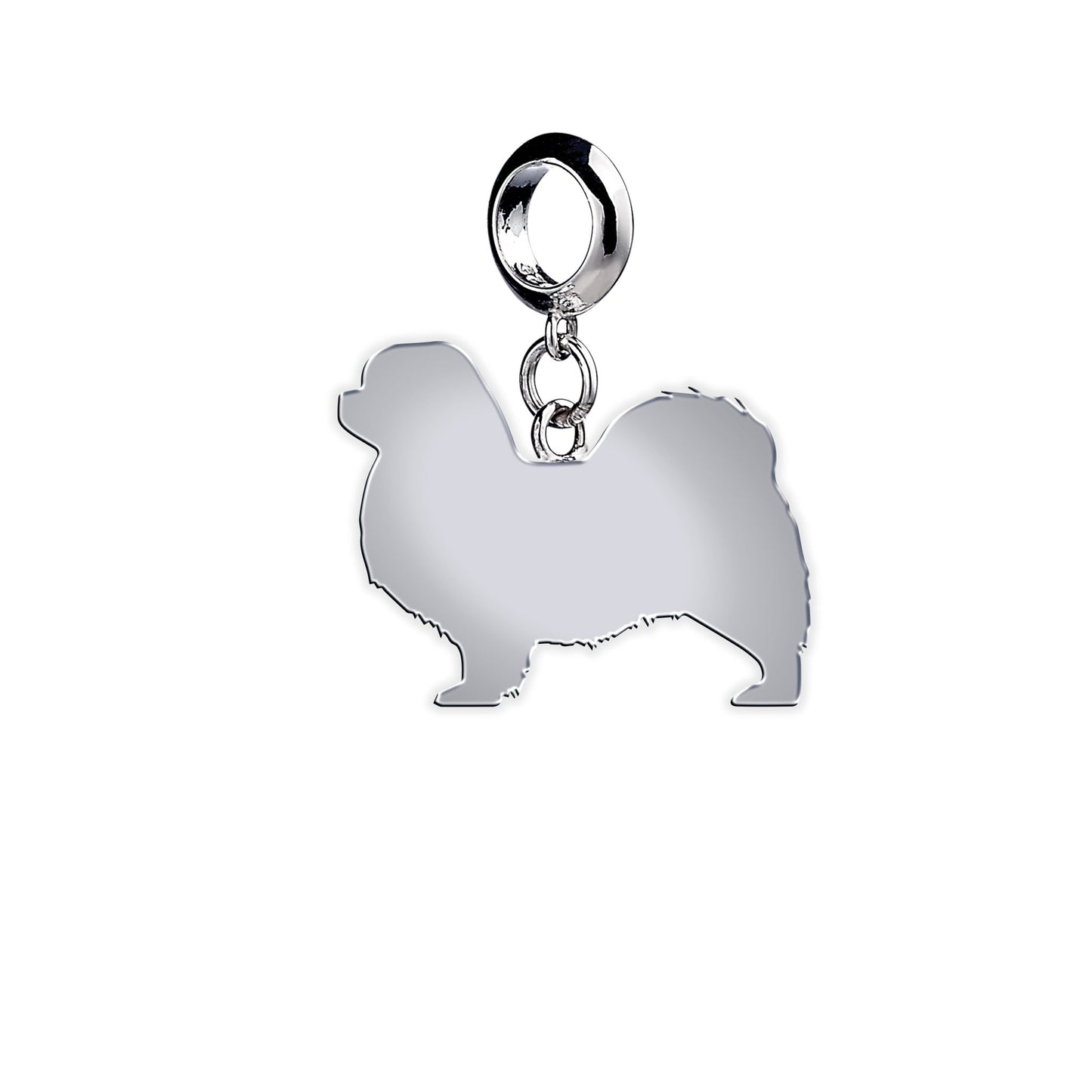 Tibetan Spaniel Silhouette Silver Charm - MYLEE London