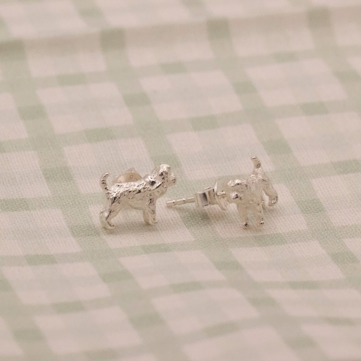 3D Cockapoo Silver Stud Earrings - MYLEE London
