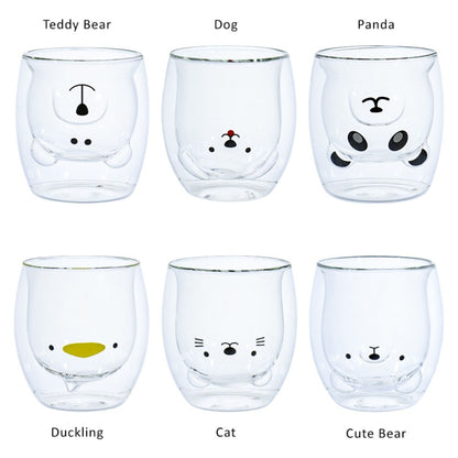 Cute Animal Double-Walled Glass