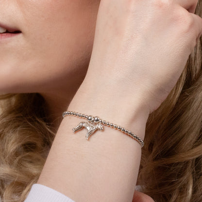 Pulsera de cuentas de plata con diseño de Bedlington Terrier - Personalizada