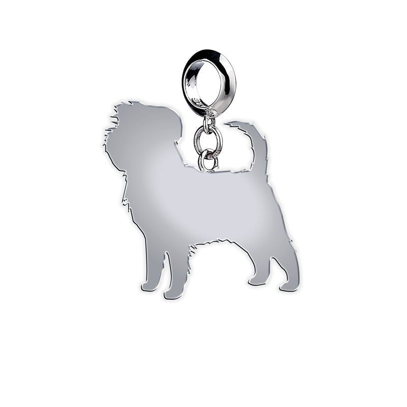 Affenpinscher Silhouette Silver Charm - MYLEE London