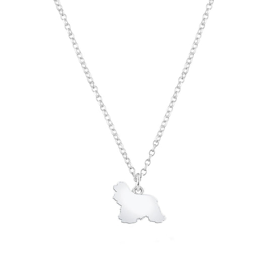 American Cocker Spaniel Silhouette Silver Necklace - Personalised - MYLEE London