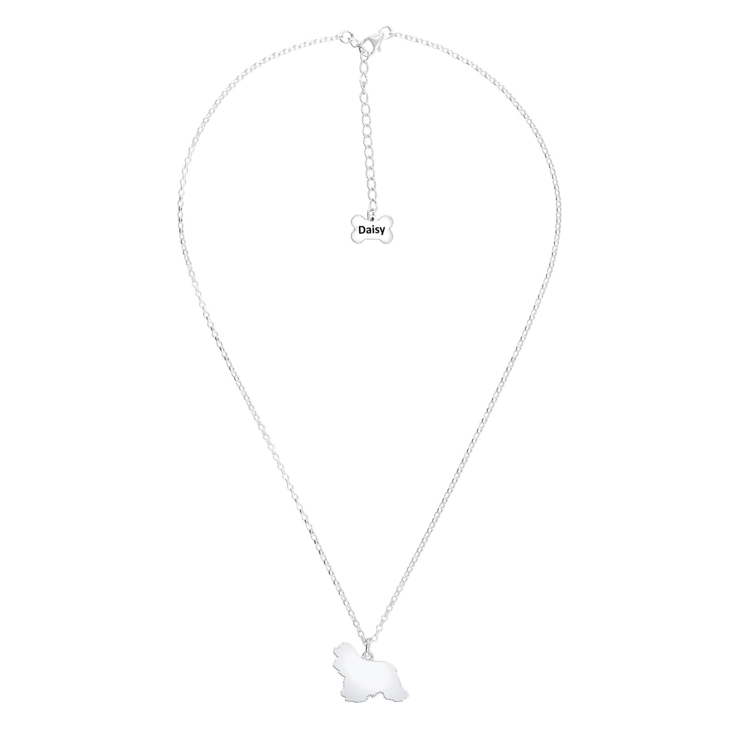 American Cocker Spaniel Silhouette Silver Necklace - Personalised - MYLEE London