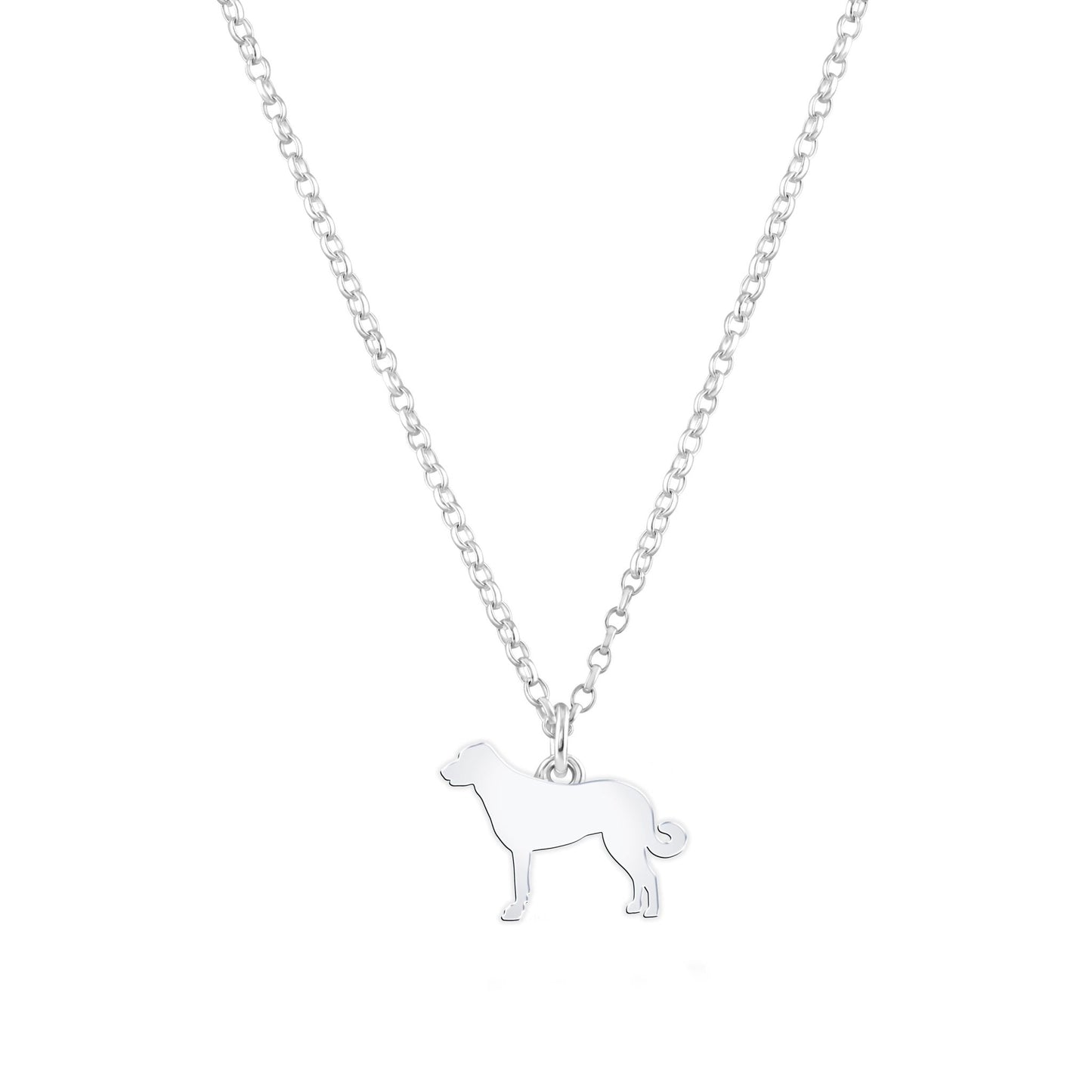 Anatolian Shepherd Dog Silhouette Silver Necklace - Personalised - MYLEE London