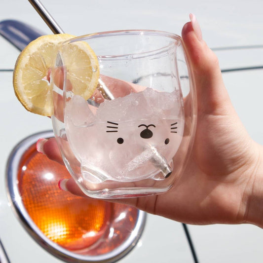 Animal Double-Walled Glass & Free Personalised Straw - MYLEE London