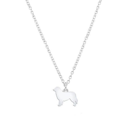 Australian Shepherd Silhouette Silver Necklace - Personalised - MYLEE London