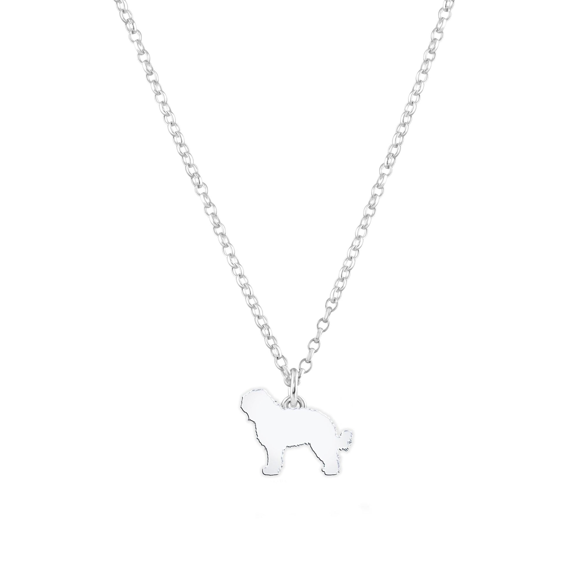 Barbet Silhouette Silver Necklace - Personalised - MYLEE London