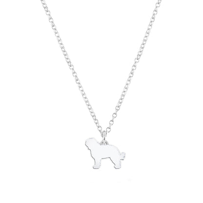 Barbet Silhouette Silver Necklace - Personalised - MYLEE London