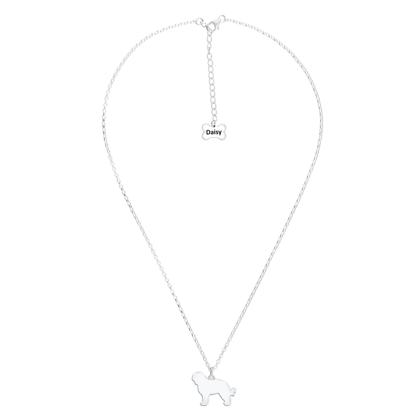 Barbet Silhouette Silver Necklace - Personalised - MYLEE London