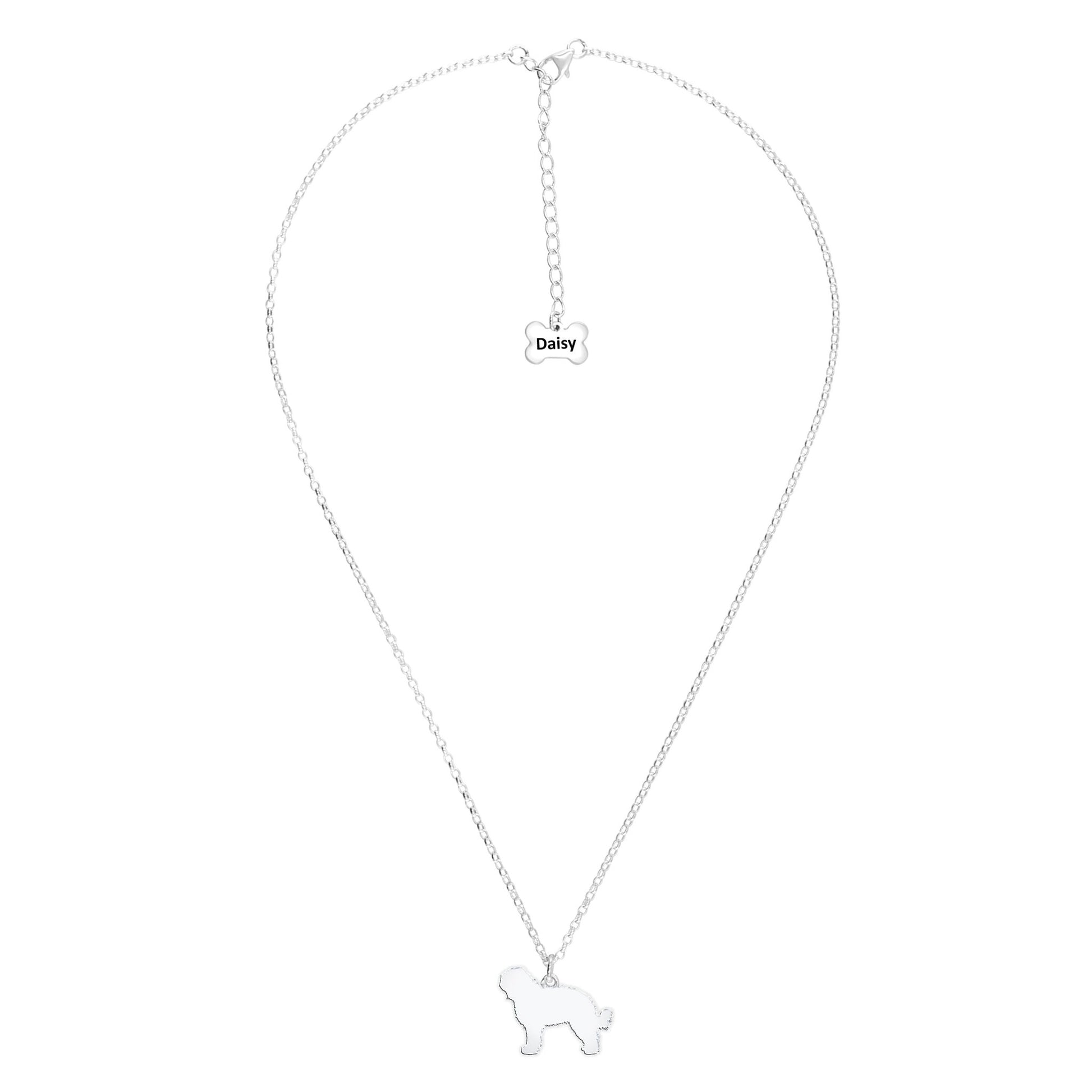 Barbet Silhouette Silver Necklace - Personalised - MYLEE London
