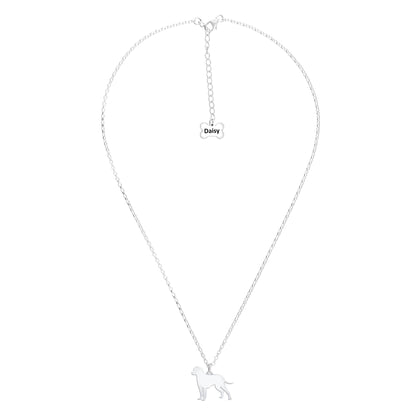 Bavarian Mountain Hound Silhouette Silver Necklace - Personalised - MYLEE London
