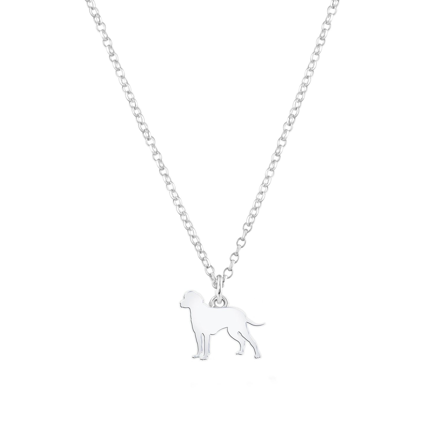 Bavarian Mountain Hound Silhouette Silver Necklace - Personalised - MYLEE London
