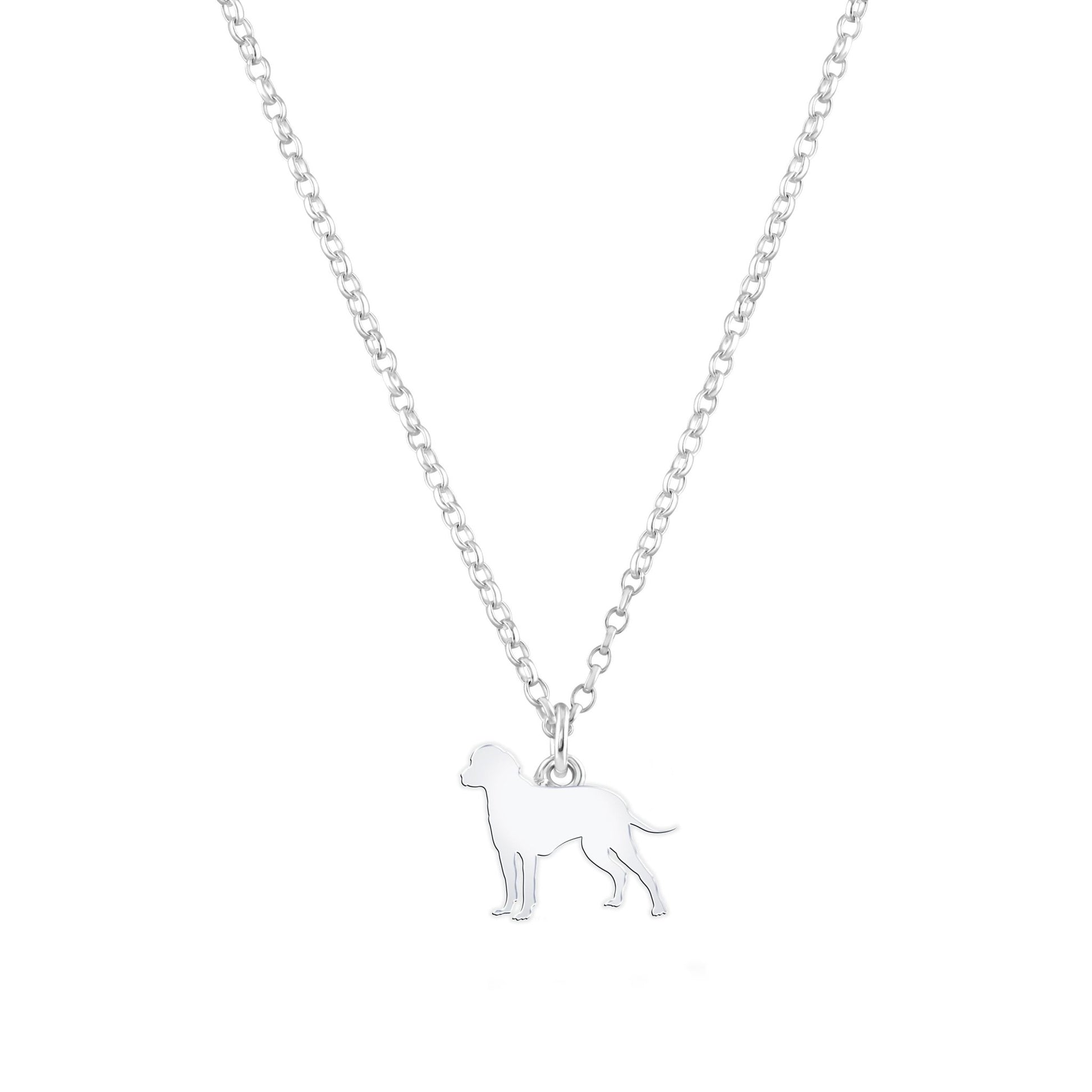 Bavarian Mountain Hound Silhouette Silver Necklace - Personalised - MYLEE London